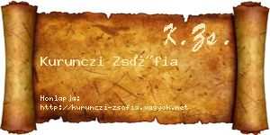 Kurunczi Zsófia névjegykártya