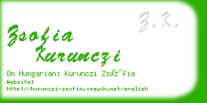 zsofia kurunczi business card